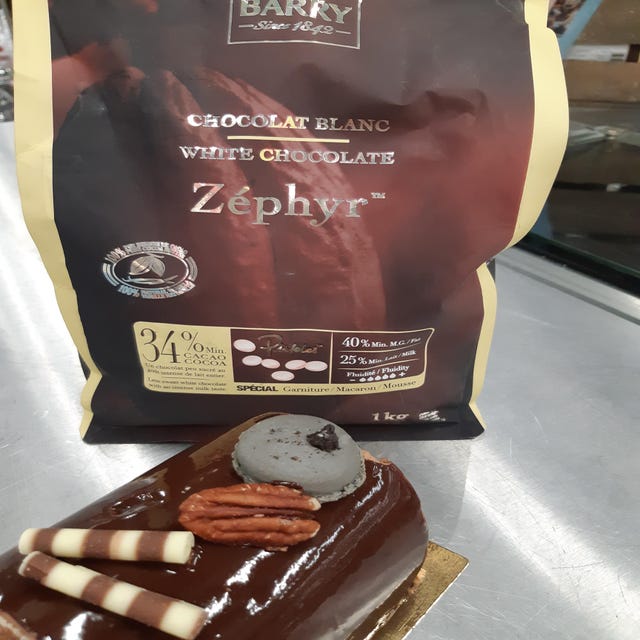 Chocolat blanc de couverture Zephyr 34% - Poids 1 kg - Pâtisserie