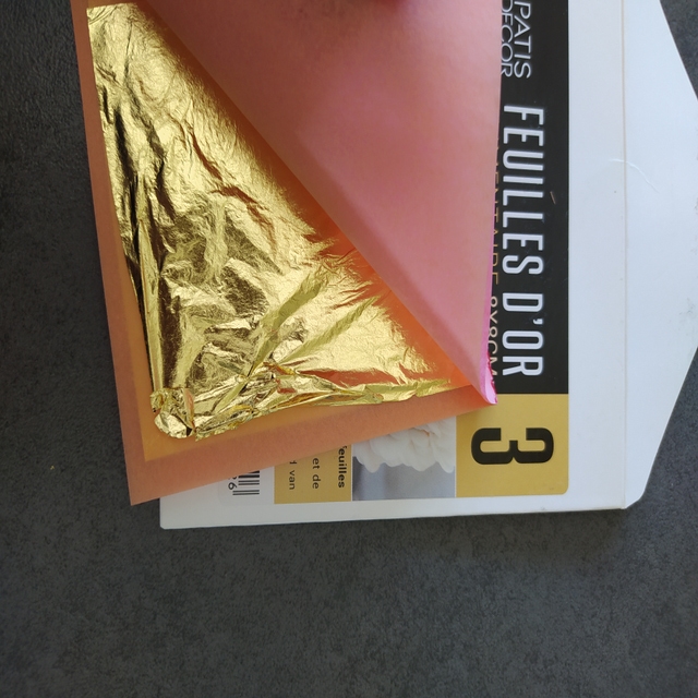 3 Feuilles d'or alimentaire 22 carats