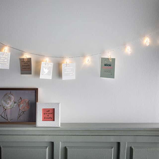 Guirlande lumineuse 10 origamis papier longueur 3m LED blanc chaud