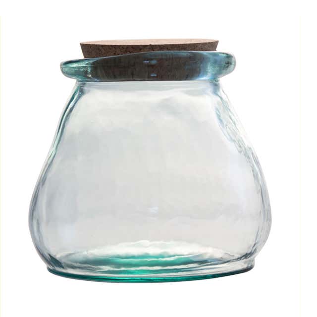 Pot en verre recyclé avec couvercle