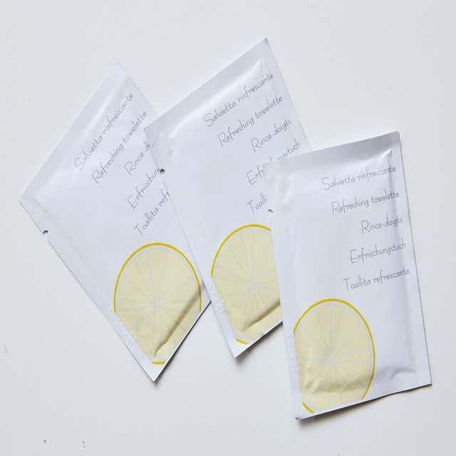 Rince doigts dans sachet en papier personnalisé - CITRON