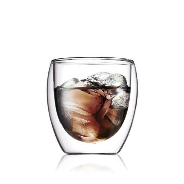 6 verres double paroi Pavina Bodum en verre transparent 25cl