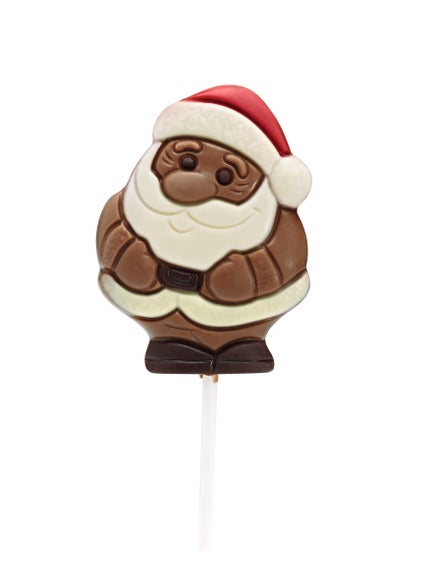 Sucette chocolat Père Noel avec bonnet rouge 35g