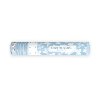 Grand Canon Confettis Coeurs Blancs Biodégradables 60cm
