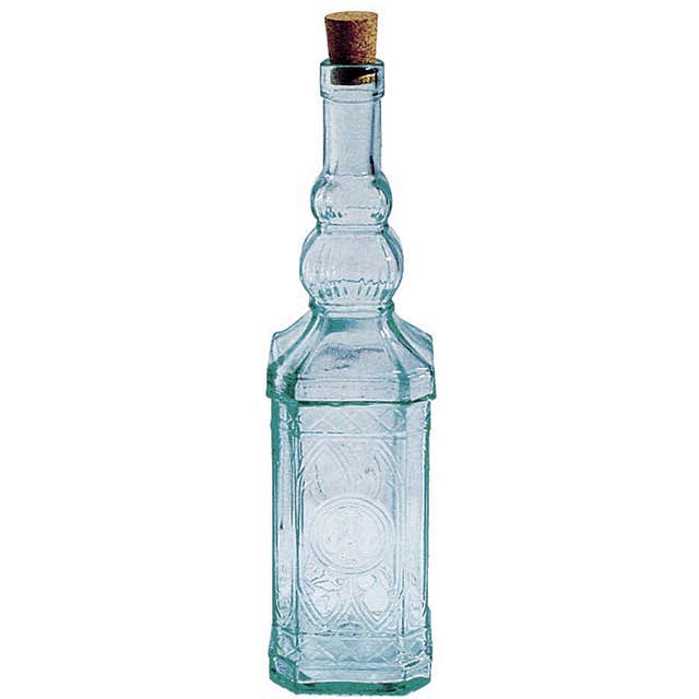 Petite bouteille carrée en verre
