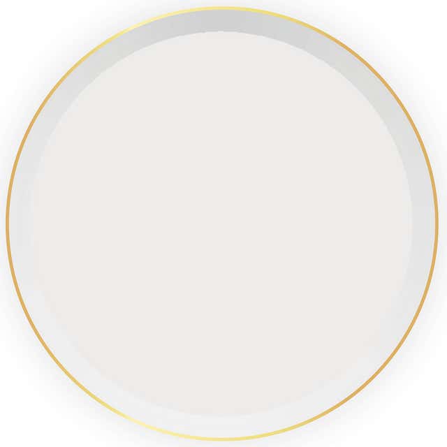 Assiette Jetable Blanche Lisere Or