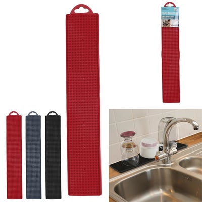 Protège-évier de cuisine XXL de 61 cm, protecteurs d'évier en silicone pour  évier de cuisine, bac récupérateur d'égouttement et tapis d'égouttement