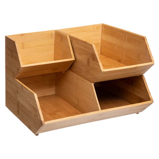 Boîte de rangement empilable en bambou Type A Stable pour tiroir de  cuisine/bureau/rangement à la maison, 6 x 9 po