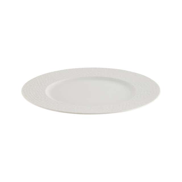 Assiette plate Louna en porcelaine blanche relief 27cm