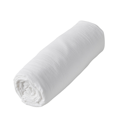 Taie d'oreiller rectangle en gaze de coton blanc 50x70cm