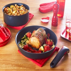 Tefal - Pince à salade et spatule de cuisine INGENIO noir/rouge