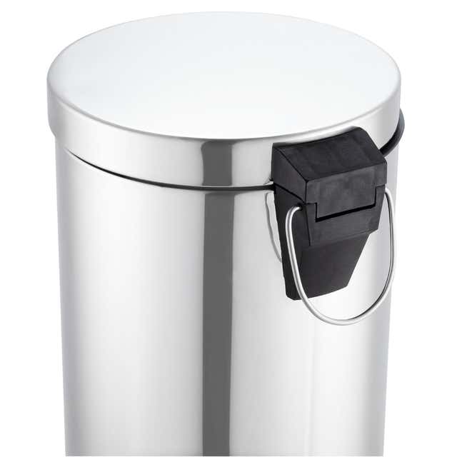 Poubelle Noire en métal à pédale 3 Litres Bac amovible Toilette WC