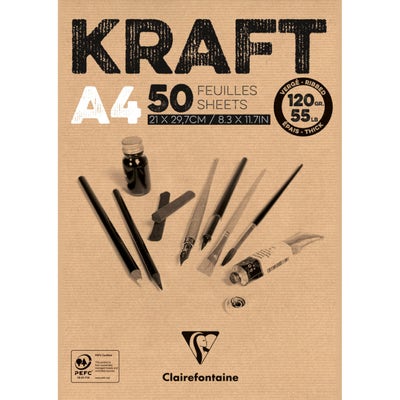 Kraft papier autocollant A4 10f, Artemio - Papier cadeau Noël