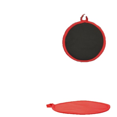 Manique de cuisine ovale en coton et silicone rouge Tymeo