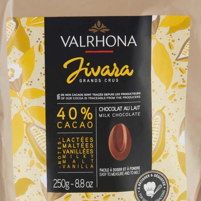 Jivara 40% le chocolat au lait à pâtisser Valrhona