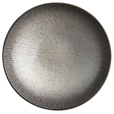 Dessous de plat rond métal et bambou noir D 18cm - Centrakor
