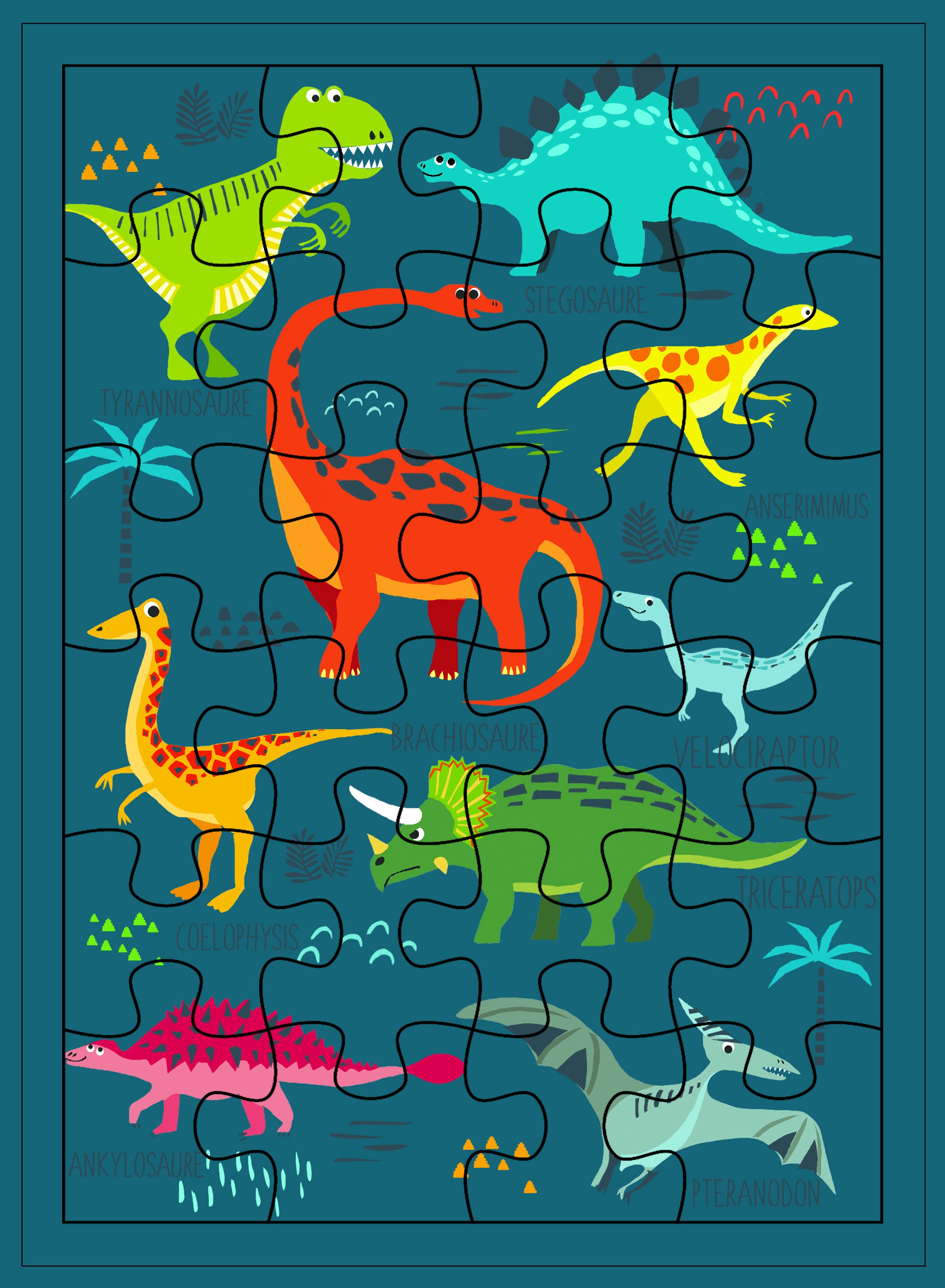 Nouveau dinosaure Livre de coloriage bleu rouge vert jaune activité Livres Puzzles faits 