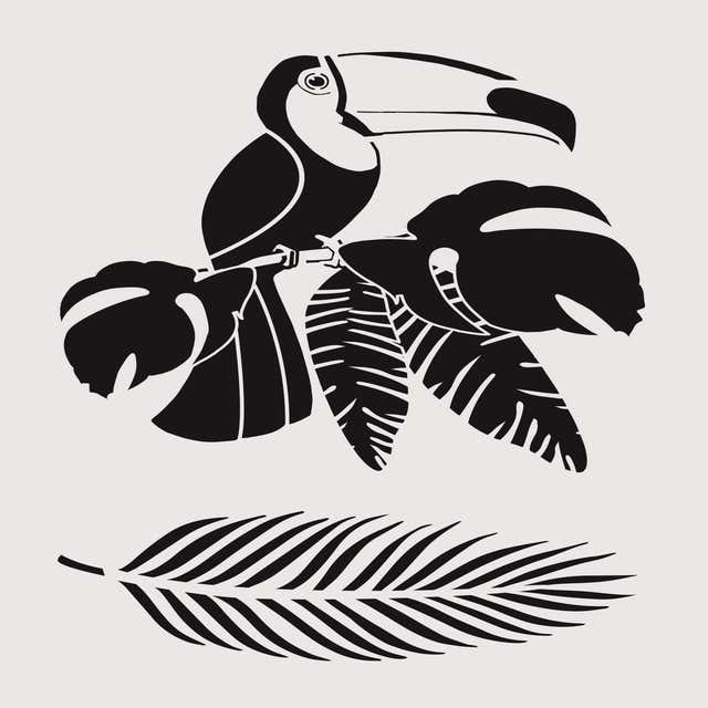 Trousse de toilette blanche motif toucan