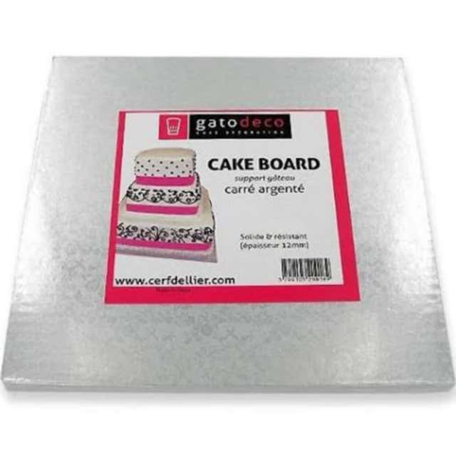 Gâteau en carton rectangulaire or/noir - Personnalisé