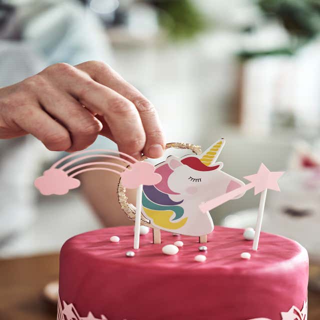 Kit de décoration de gâteau licorne 21 pièces ballons arc-en-ciel
