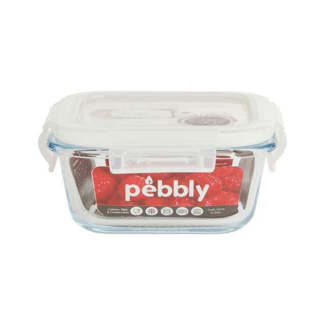 Boîte hermétique alimentaire Pebbly verre + couvercle
