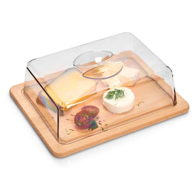 Cloche fromage hêtre rectangulaire 25x20x8cm