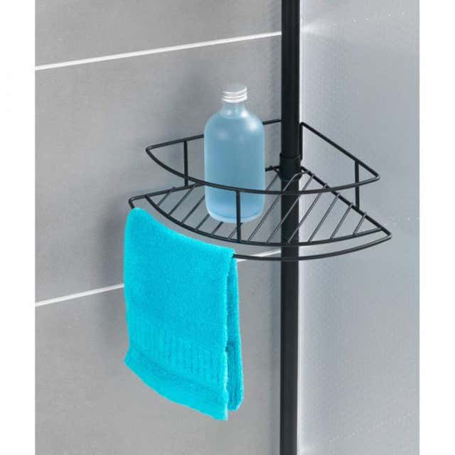 Serviteur de douche 2 paniers à suspendre noir, en largeur 23 cm