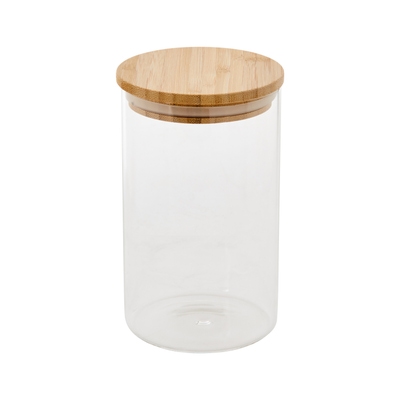 Pot rond en verre borosilicaté avec couvercle bambou 1,35 litres