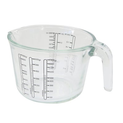 Verre doseur, Pot de mesure verres bécher tasse, Verre à mesurer cuisine,  grande tasse à mesurer en verre avec poignée et couvercle clair gradué  bécher tasse pour cuisine Restaurant(02) : : Cuisine