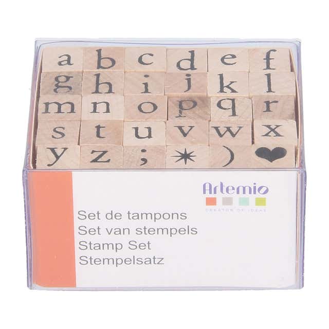 Tampon bois lettres minuscules - Artemio - Tampon et encres