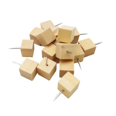 20 punaises cubique en bois 1x1x2cm