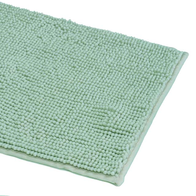 PRIX FOUS Tapis de bain 60x180cm microfibre chenille vert d'eau